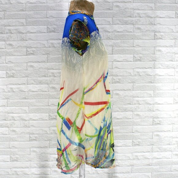 ZOLA EARTHLY FASHIONS Dress Abstract Tunic Colorful Sheer Chiffon XXL Juniors - Picture 4 of 14